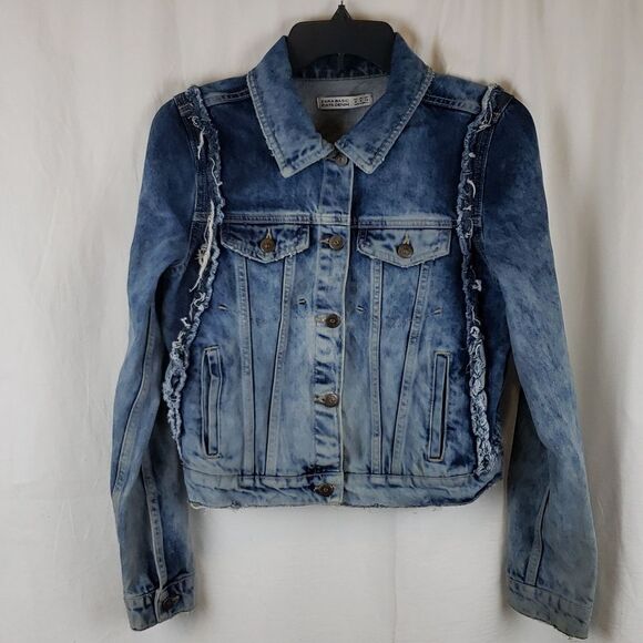 Zara Jackets & Blazers - Zara Women's Medium Distressed Jean Jacket